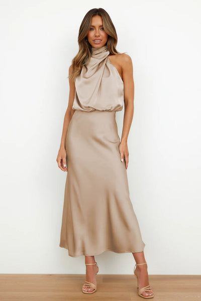 Carlina™ | Satin Maxi Kjole