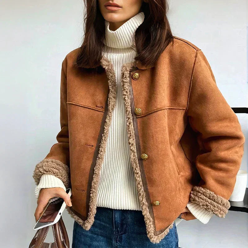 Rosalie - Shearling Button Jakke